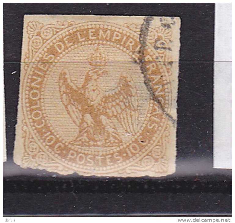 COLONIES GÉNÉRALES N°3  10C BISTRE JAUNE TYPE AIGLE OBL - Eagle And Crown