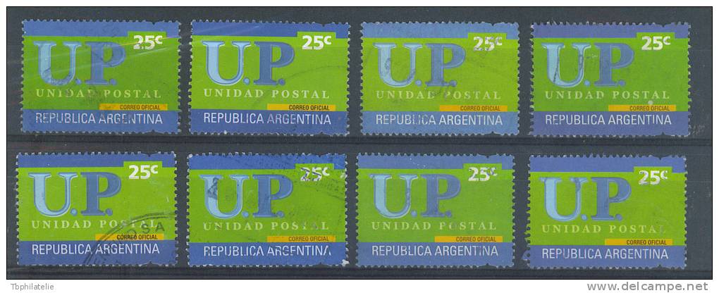 VEND TIMBRES D ´ ARGENTINE , N° 2310B X 8 NUANCES DIFFERENTES !!!! - Usados