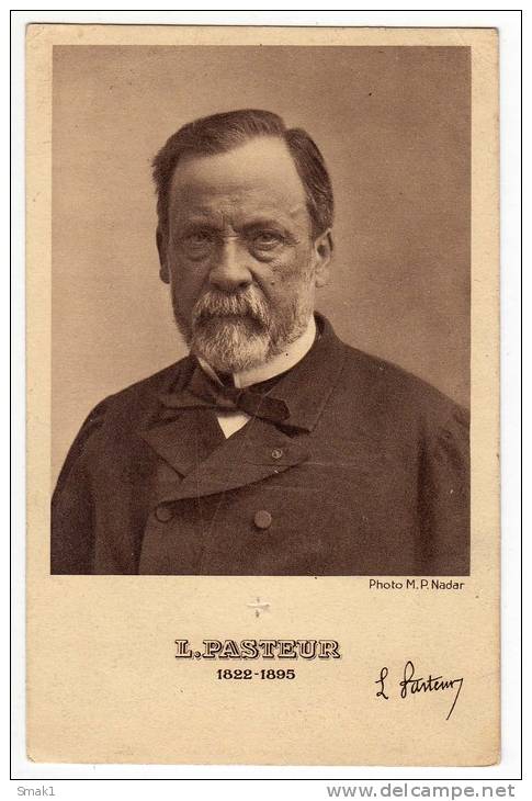 FAMOUS PEOPLE DOCTOR L. PASTEUR 1822.-1895. OLD POSTCARD - Historical Famous People