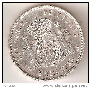 MONEDA  DE PLATA DE ESPAÑA DE 5 PTAS DEL AÑO 1889 ALFONSO XIII (COIN) SILVER-ARGENT - Premières Frappes