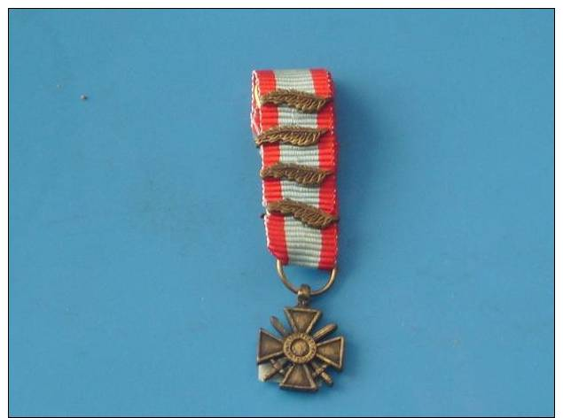 Medaille CROIX DE GUERRE Miniature Militaire 4 Palmes - France