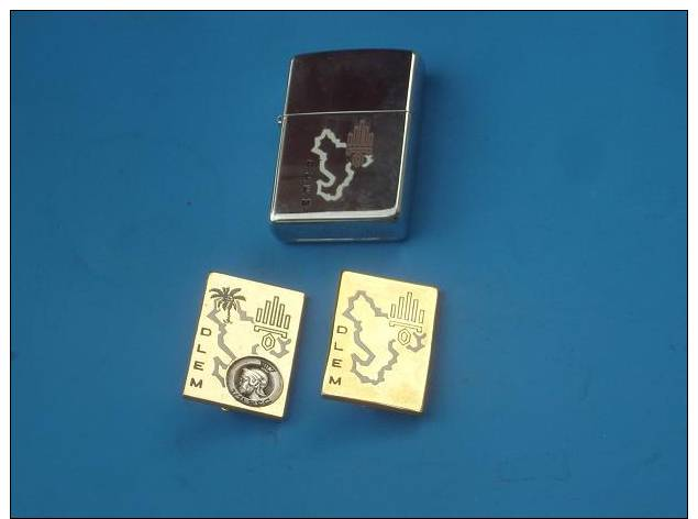 2 Insignes Militaires DLEM + Briquet ZIPPO DLEM - Autres & Non Classés