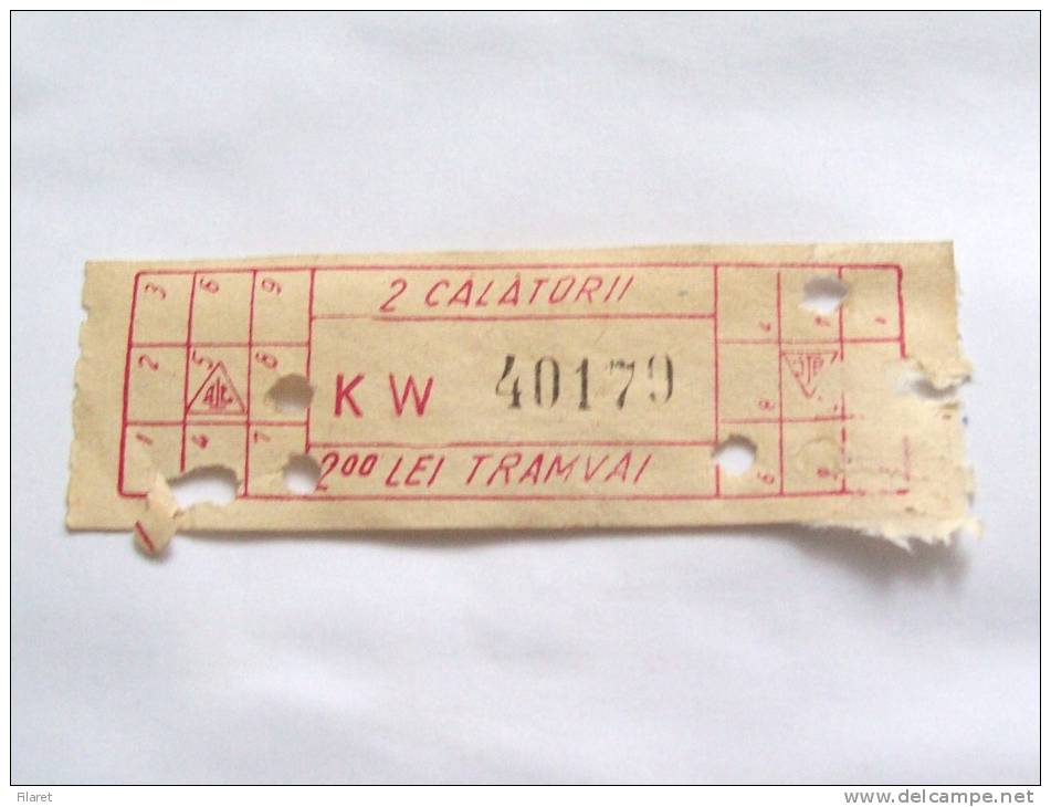 ROMANIA-ITB TRAMWAY TICKET,2 LEI,1985-1995 PERIOD - Europe