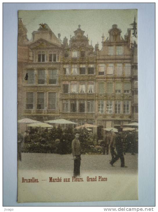 BRUXELLES  :  Marché  Aux  FLEURS  -  GRAND  PLACE  -  Carte Colorisée - Markten