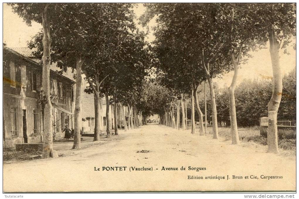 CPA 84  LE PONTET AVENUE DE SORGUES 1911 Peu Frèquente - Le Pontet