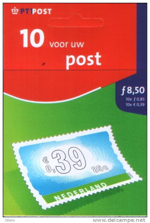 Olanda Pays-Bas Nederland  2001 Carnet In Fiorini Con 10 Francobolli Con Doppio Valore Euro-fiorini   ** MNH - Carnets Et Roulettes