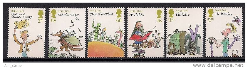 2012 Grossbritannien  Roald Dahl Full Set Of 6 Stamps Illustrated By Quentin Blake  **MNH - Neufs