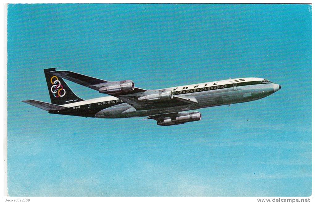 B71846 Olimpic Airways Boeing 707-320 Super Fan Jet Avion Airplane   2 Scans - 1946-....: Moderne