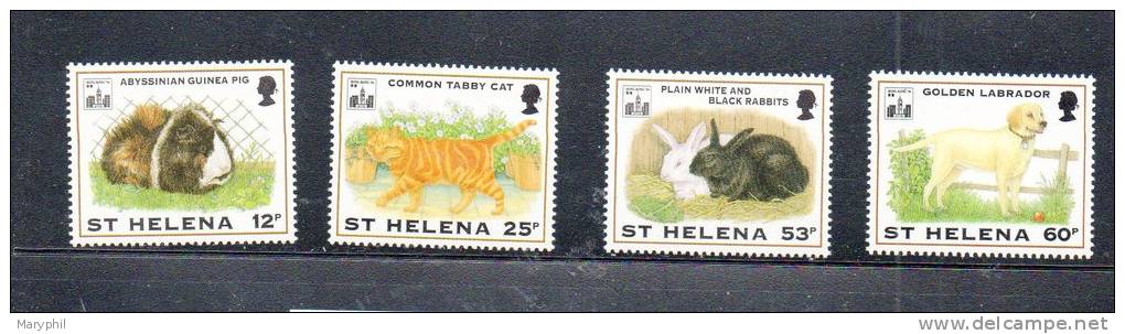 LOT  485 - SAINT HELENE N° 615/618 ** - COCHON D´INDE - LAPIN - CHAT Et CHIEN - Cote 9&euro; - Other & Unclassified