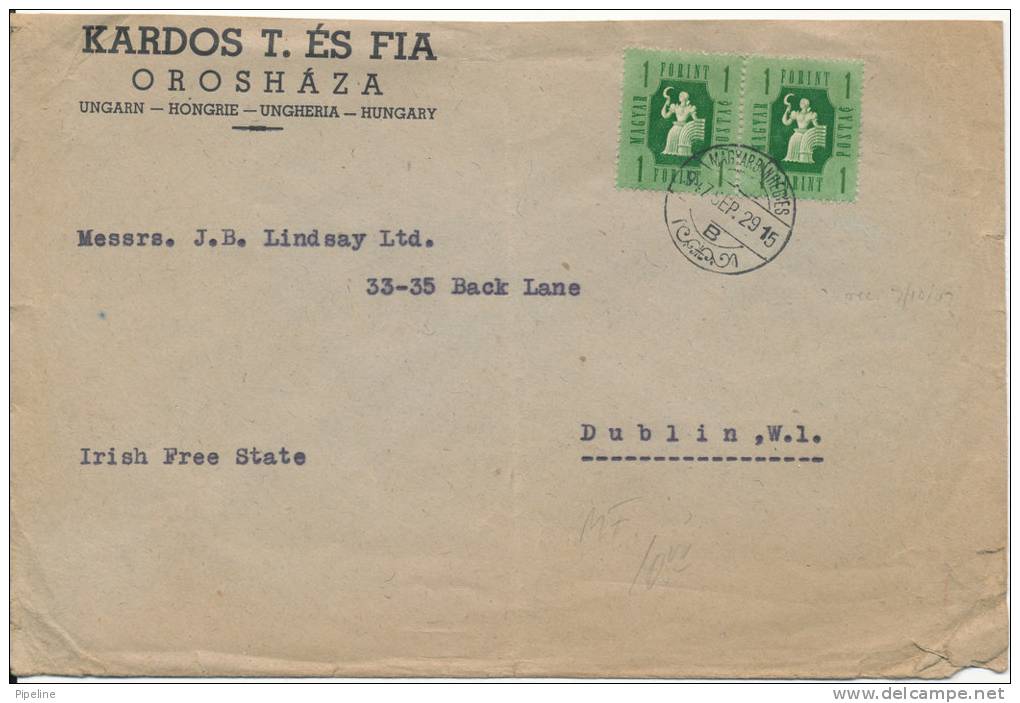 Hungary Cover Sent To Ireland 29-9-1947 (See Scan For Quality) - Briefe U. Dokumente