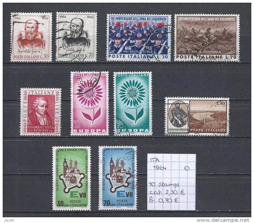 Italië 1964 - 10 Zegels Gest./obl./used - 1961-70: Oblitérés