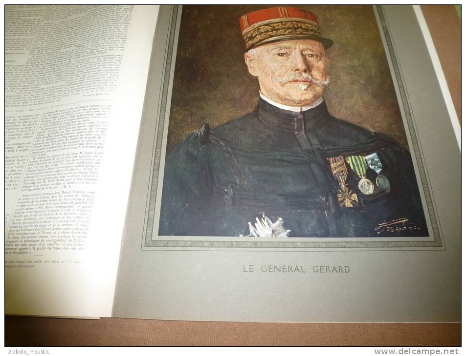 L´ ILLUSTRATION  N° 3845  Du  11 Novembre 1916 : Belle Lithographie Couleur  Portrait Du Général GERARD - L'Illustration