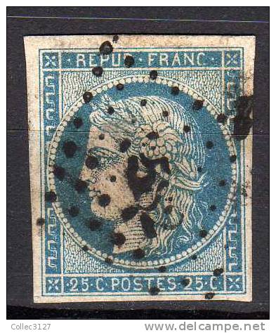 Ceres 25c Bleu Clair YT No 4 Scan Recto Verso Belles Marges Oblitération Losange Petit Chiffres - 1849-1850 Cérès