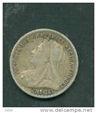 GREAT BRITAIN 3 PENCE 1899 COIN SILVER - ARGENT - Ah7302 - F. 3 Pence