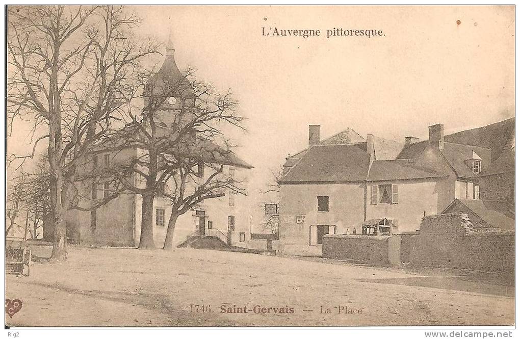 63 - SAINT GERVAIS,  LA PLACE - ECRITE 1908 - Saint Gervais D'Auvergne