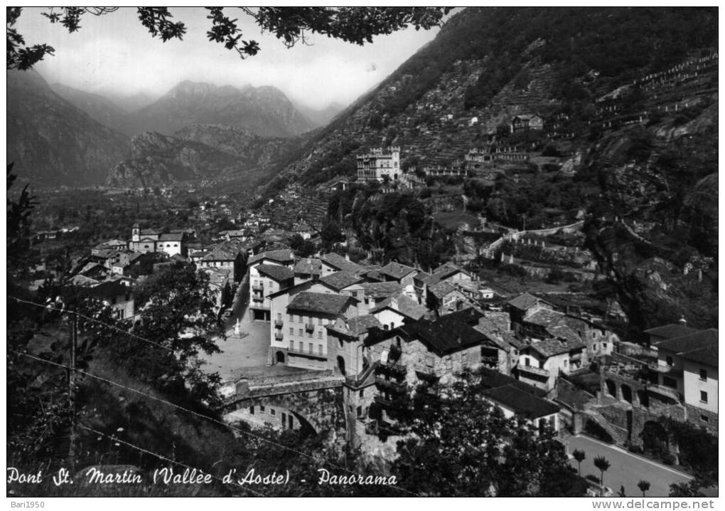 Bellissima  Cartolina  Anni 50  "  Pont St.Martin ( Vallèe D'Aoste) - Panorama " - Aosta