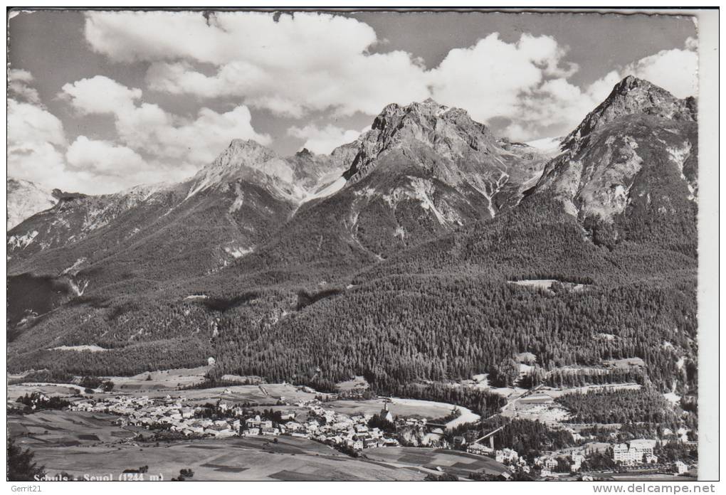 CH 7550 SCUOL / SCHULS, Ortsansicht , Kl.Einriss - Scuol