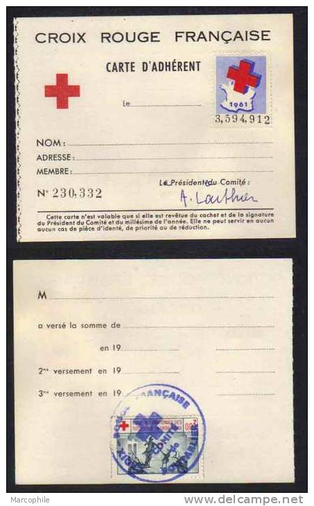 CROIX ROUGE - RED CROSS - ROT KREUZ - PONTARLIER - DOUBS  / 1961 FRANCE 2 VIGNETTES SUR CARTE (ref 3590) - Red Cross