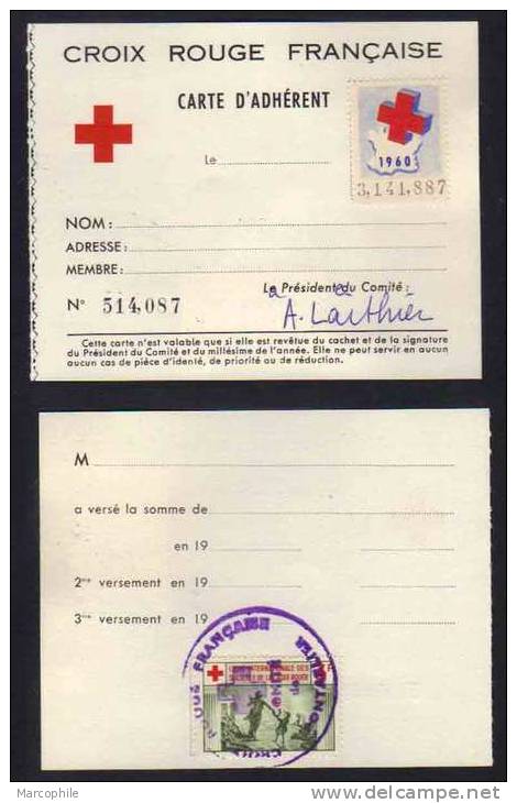 CROIX ROUGE - RED CROSS - ROT KREUZ - PONTARLIER - DOUBS  / 1960 FRANCE 2 VIGNETTES SUR CARTE (ref 3589) - Rotes Kreuz