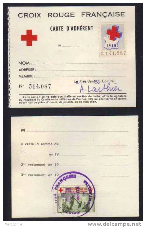 CROIX ROUGE - RED CROSS - ROT KREUZ - PONTARLIER - DOUBS  / 1960 FRANCE 2 VIGNETTES SUR CARTE (ref 3589) - Red Cross