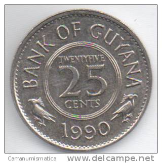 GUYANA 25 CENTS 1990 - Autres – Amérique