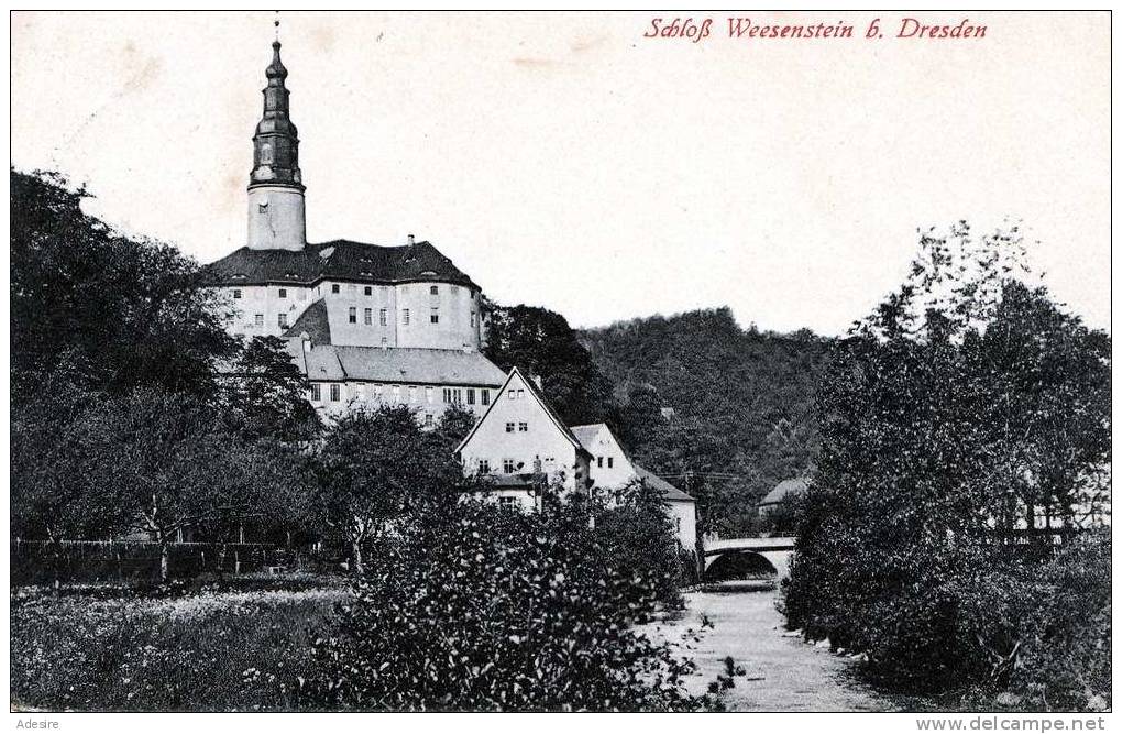 Schloß WEESENSTEIN Bei Dresden (Sachsen), Hauptplatz, Gelaufen 1933, Gute Erhaltung - Weesenstein A. D. Müglitz