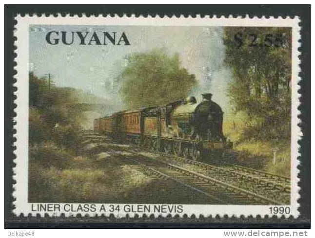 Guyana 1990 Mi 3171 ** Liner Class A 34 Glenn Nevis / Liner-Klasse A 34 - Dampflokomotiven - Treinen