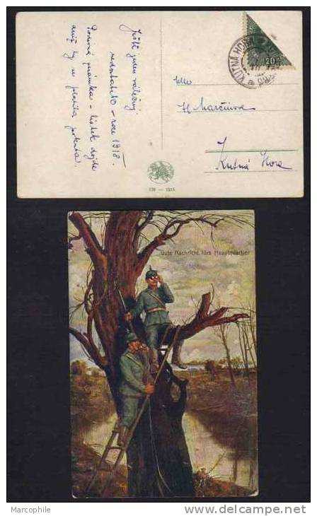 TCHECOSLOVAQUIE - KUTNA HORA - KUTTENBERG / 1918 DEMI TIMBRE SUR CP (ref 3603) - ...-1918 Prefilatelia