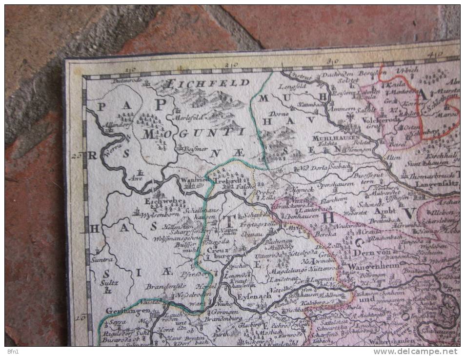 CARTE 18 ém ALLEMAGNE Nabula Geographica In Qua Serenissimi Principis Friderici Duc.Sax.Juliæ, Cliviæ, Et Montium, - Carte Geographique