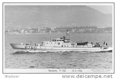 Vedette PC760 (Marine Nationale) - Carte Photo éd. Marius Bar - Ship/bateau/schiff - Guerre