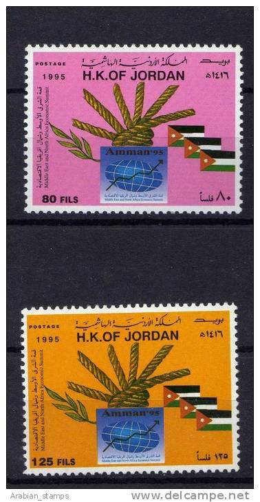 JORDANIE JORDAN 1995 MNH AMMAN ECONOMICAL SUMMIT ECONOMIC MIDDLE EAST NORTH AFRICA FLAG - Jordanie