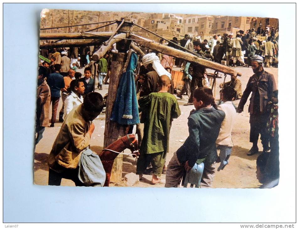 Carte Postale Ancienne : AFGHANISTAN : KABUL, KABOUL : Merry-Go-Round For Children , Manège Avec Enfants - Afganistán