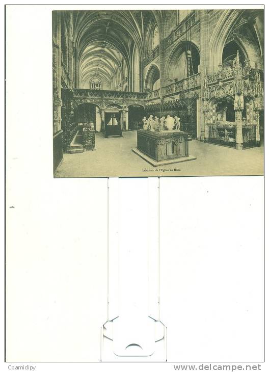 01/BOURG EN BRESSE, Intérieur De L'Eglise De Brou, CARTE DOUBLE PANORAMIQUE! (Phot. J.BOLDO Paris) - Brou - Kirche