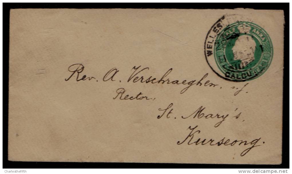 POSTAL STATIONARY LETTER EDWARD - FROM CALCUTTA TO KURSEONG (west Bengal) - To Rector Of St Mary's - 1902-11 King Edward VII
