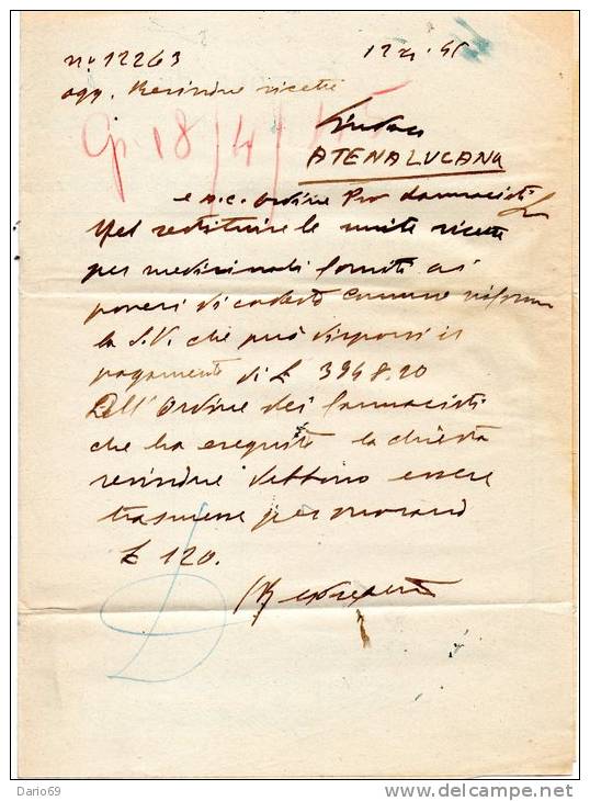 1945  LETTERA   CON ANNULLO CENTOLA  SALERNO - Marcophilie