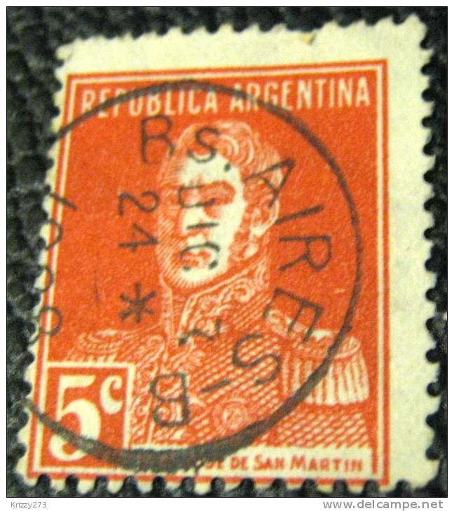 Argentina 1923 San Martin 5c - Used - Usados