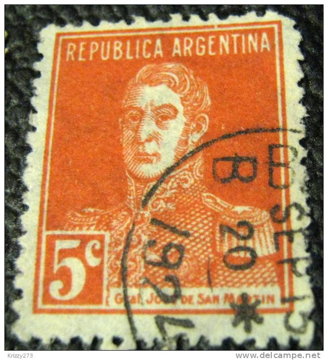 Argentina 1923 San Martin 5c - Used - Usados