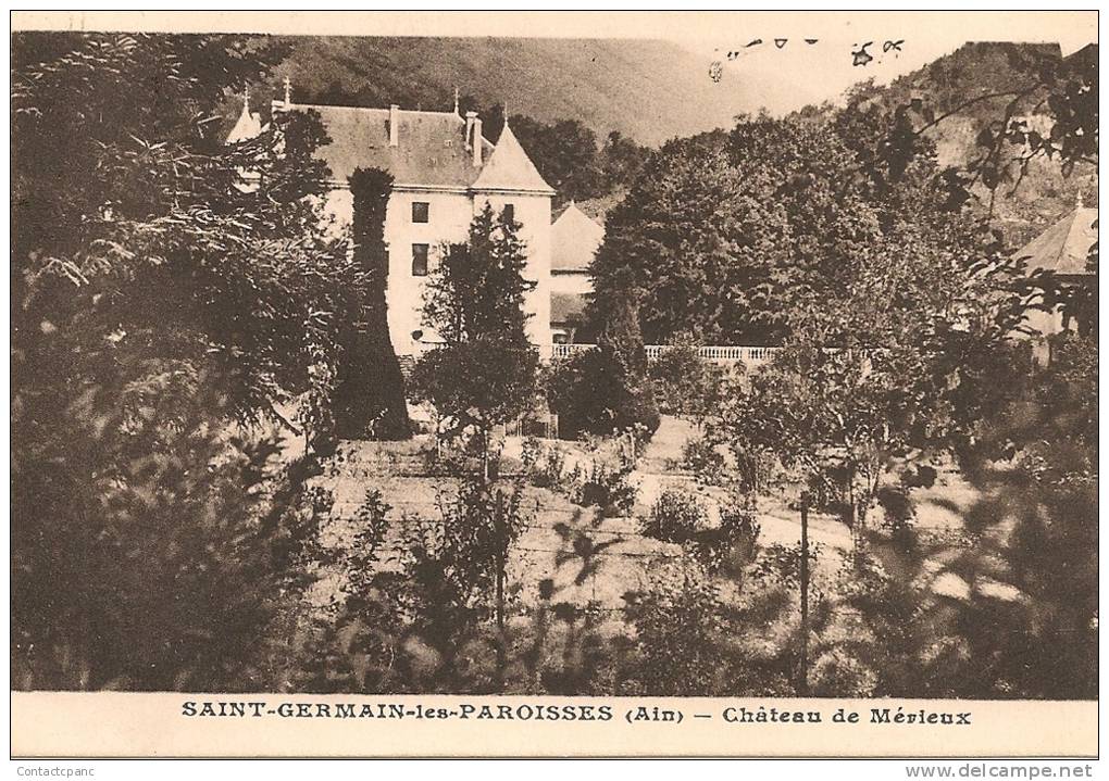 SAINT - GERMAIN Les PAROISSES  ( 01 )  - Château De Mérieux - Non Classés