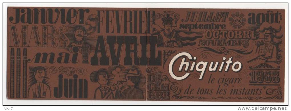 - Calendrier 1968 - CHIQUITO.  -  Scan Verso - - Petit Format : 1961-70