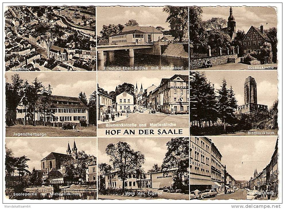 AK HOF AN DER SAALE MBK 9 Bilder -9.-7.64-12 86 HOF 2 Nach Lübeck Mit 1 X 15 Pf DEUTSCHE BUNDESPOST "Bedeutende Deutsche - Hof