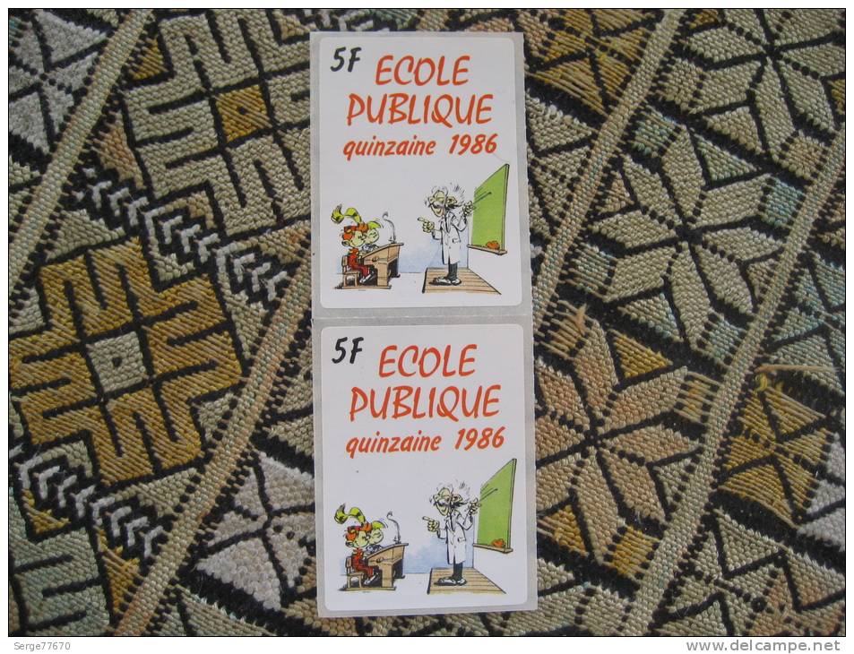 TOME JANRY AUTOCOLLANT SPIROU Quinzaine école Publique 1986 - Stickers