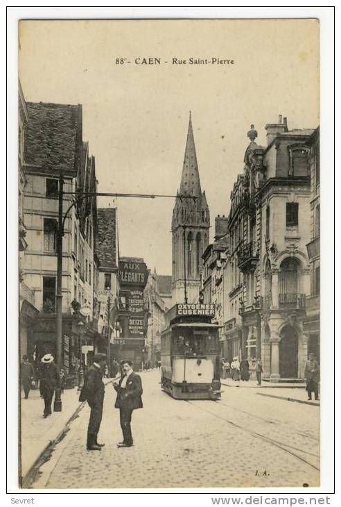 CAEN. - Rue St-Pierre. - Tram Beau Plan - Caen