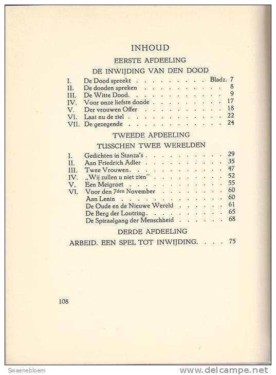 NL.- Boek - Tusschen Twee Werelden Door HENRIETTE ROLAND HOLST - VAN DER SCHALK, 2 Scans - Poëzie