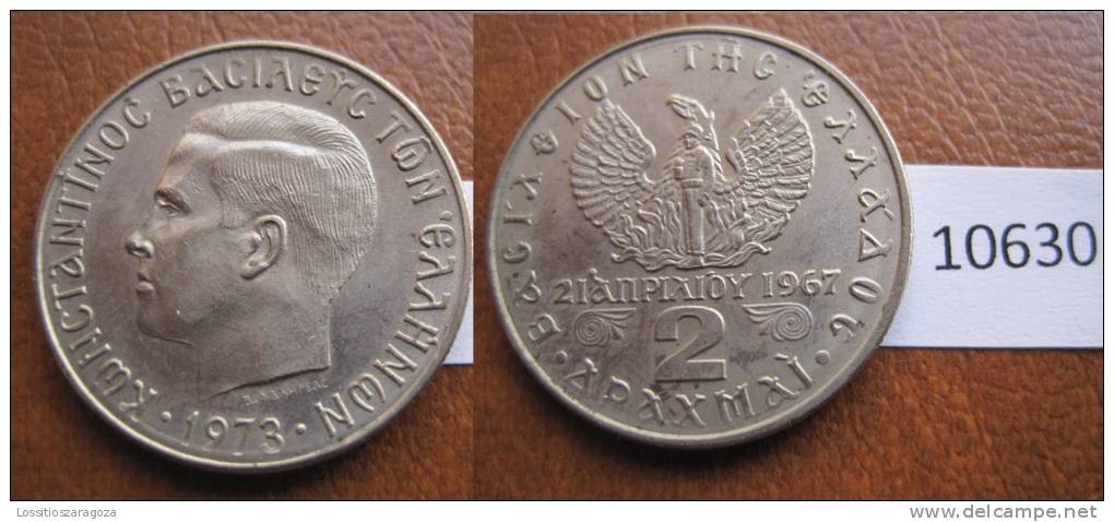 Grecia 2 Dracmas 1973, Tipo Soldado En Ave Fenix - Other - Europe