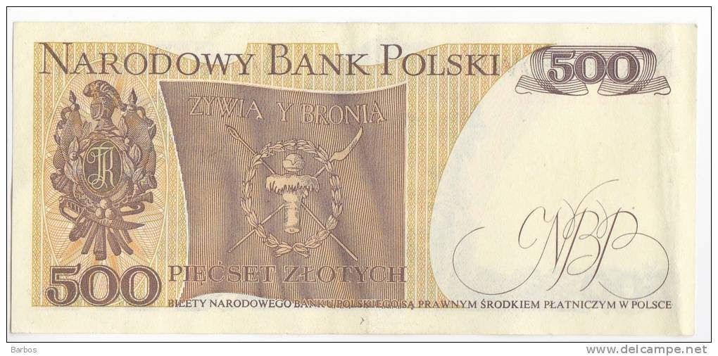 Poland  ; 1982  ; 500 Zloty  Used - Poland