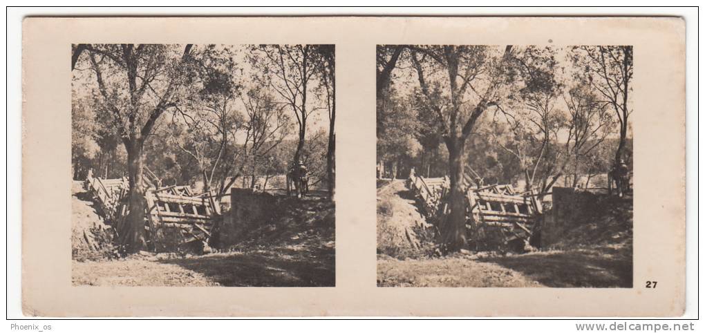 MILITARIA - WW II, Poland,  Die Deutsche Besetzung Der Polnischen 1939 - Brucke Bei Jardanow - Jordanów - Stereoscopi