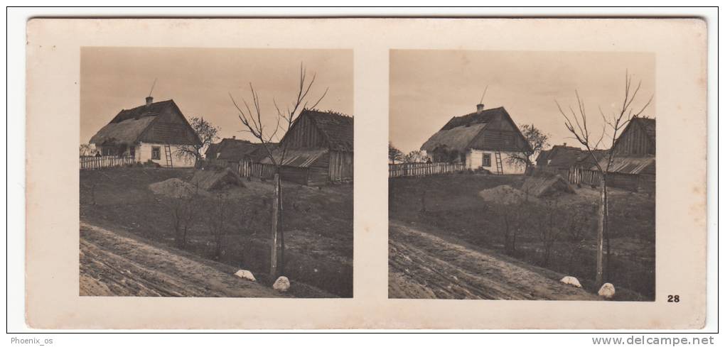 MILITARIA - WW II, Poland,  Die Deutsche Besetzung Der Polnischen 1939 - Typischer Polnischer Bauernhof - Stereoscopi