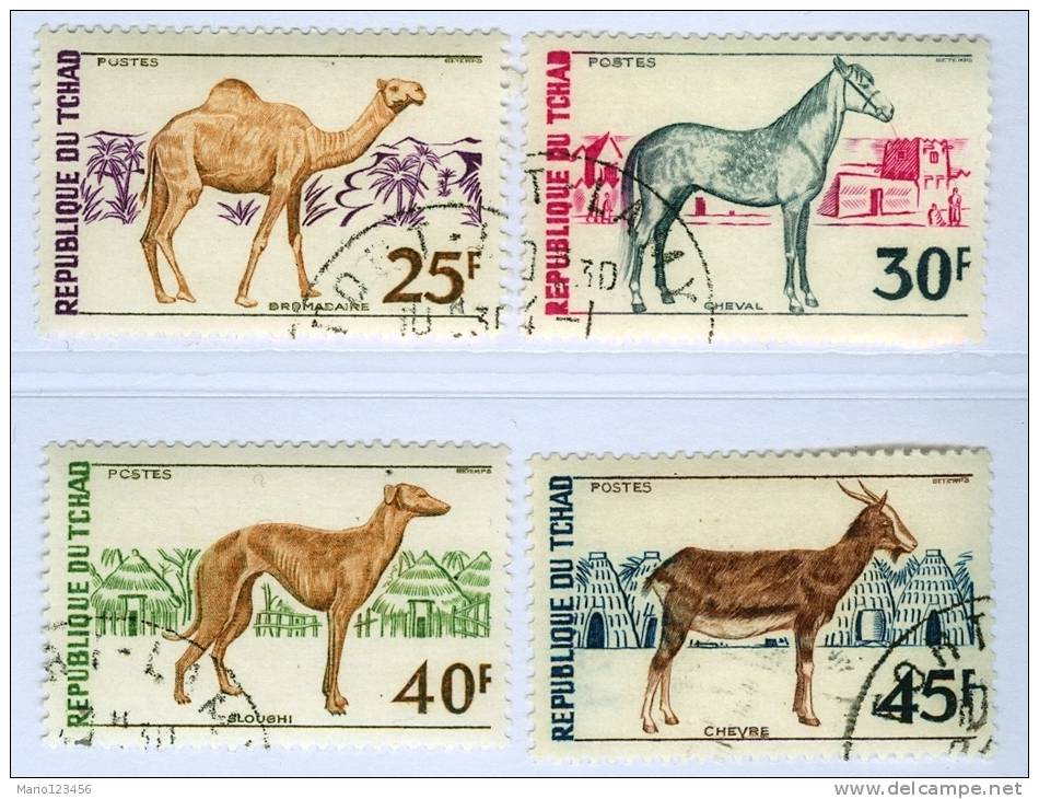 REPUBBLICA DI CIAD, CHAD, REPUBLIQUE DU TCHAD, FAUNA, ANIMALI, 1972, Used, Scott 271-274 - Tchad (1960-...)