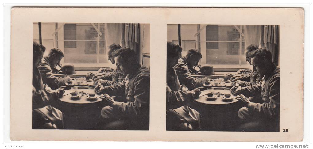 MILITARIA - WW II, Poland,  Die Deutsche Besetzung Der Polnischen 1939 - Socializing Mit Kaffee - Visionneuses Stéréoscopiques