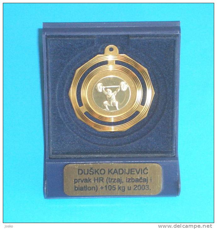 MEDAL For D.KADIJEVIC Multiple State Champion In Weightlifting 2003 * Haltérophilie Gewichtheben Levantamiento De Pesas - Other & Unclassified